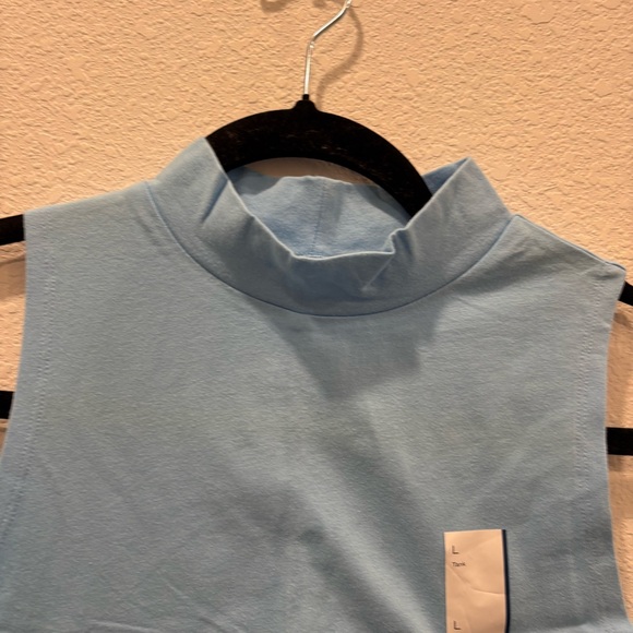 Wild Fable Blue Mock Neck Crop Top Womens Large Sleeveless Tank NWT - Picture 3 of 7